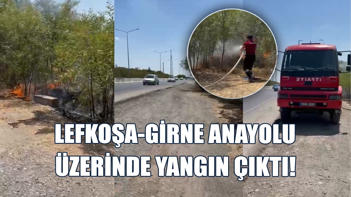 Lefkoşa-Girne Anayolu Üzerinde Yangın Çıktı!