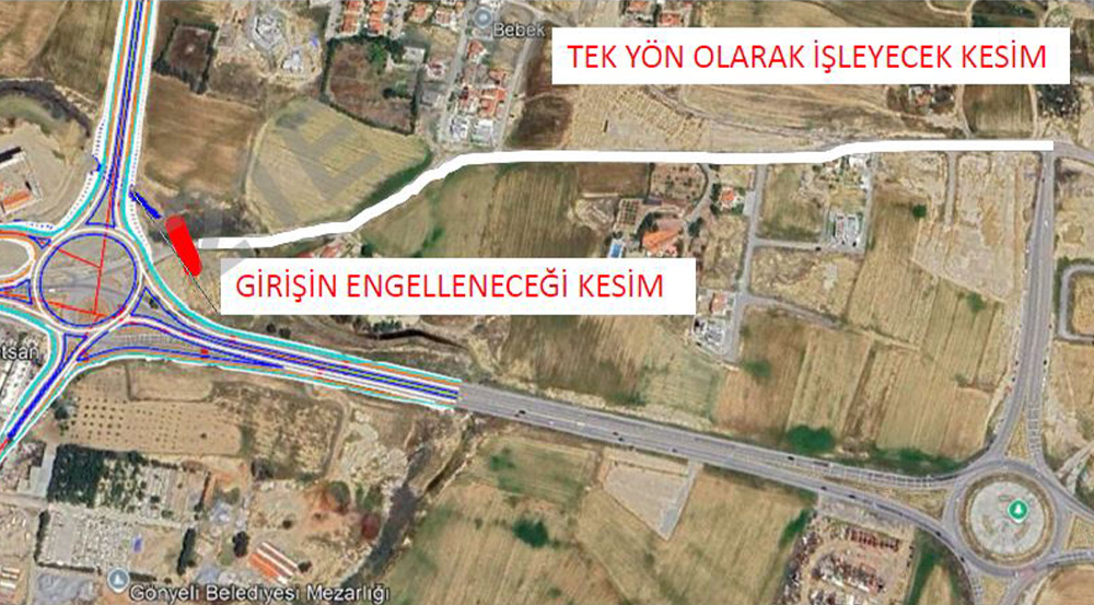 Alayköy’den Gönyeli’ye bağlanan tali yol tek taraflı kapatıldı