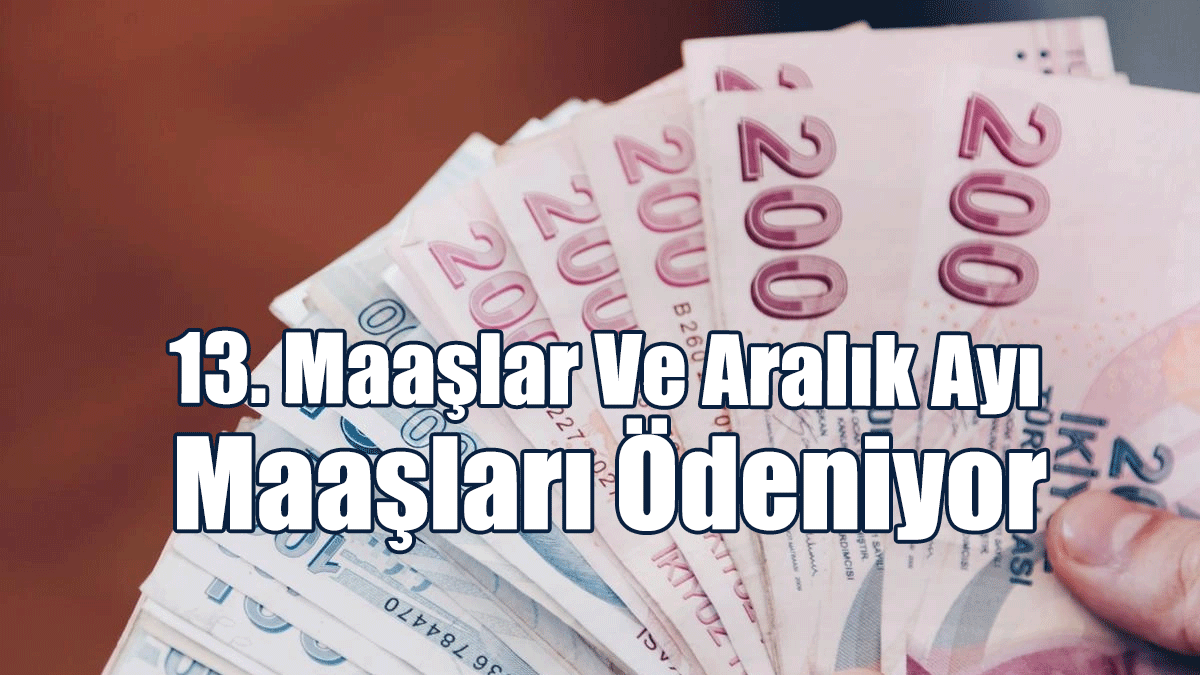 13. Maaşlar ve Aralık Ayı Maaşları Ödeniyor