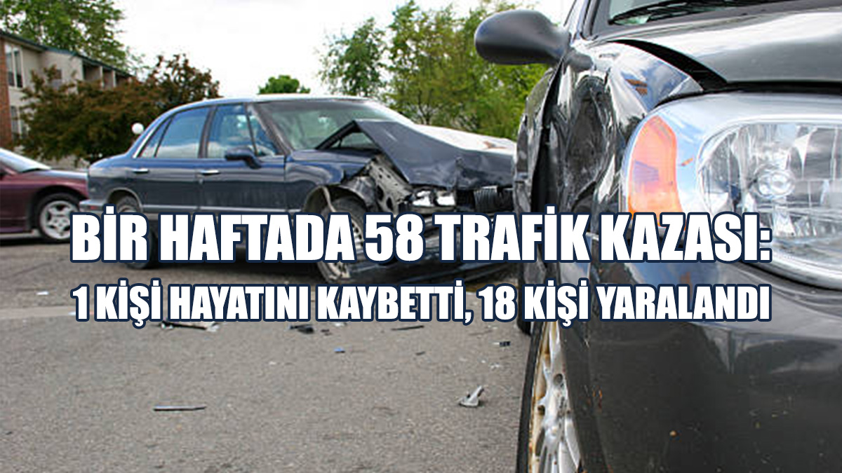 58 Trafik Kazasında 1 Kişi Hayatını Kaybetti, 18 Kişi Yaralandı