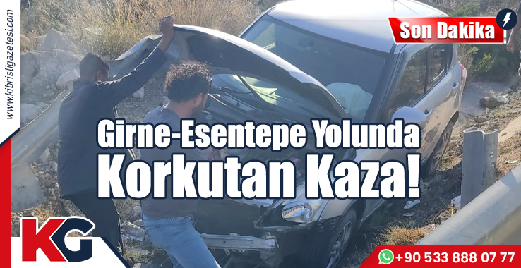 Girne-Esentepe Yolunda Korkutan Kaza!
