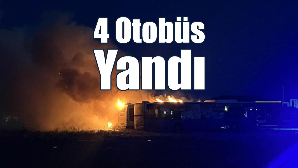 Güney’de Bir Otobüs Durağında Çıkan Yangında 4 Otobüs Yandı