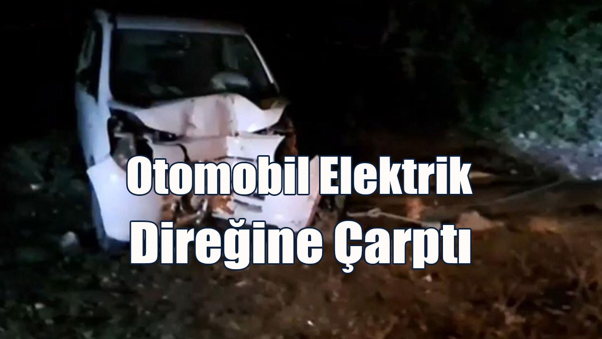 Otomobil Elektrik Direğine Çarptı