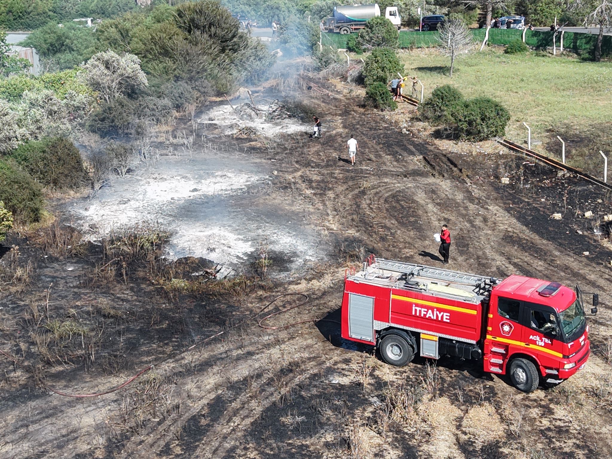 Güzelyurt - Kalkanlı’da yangın…30 dönüm yandı