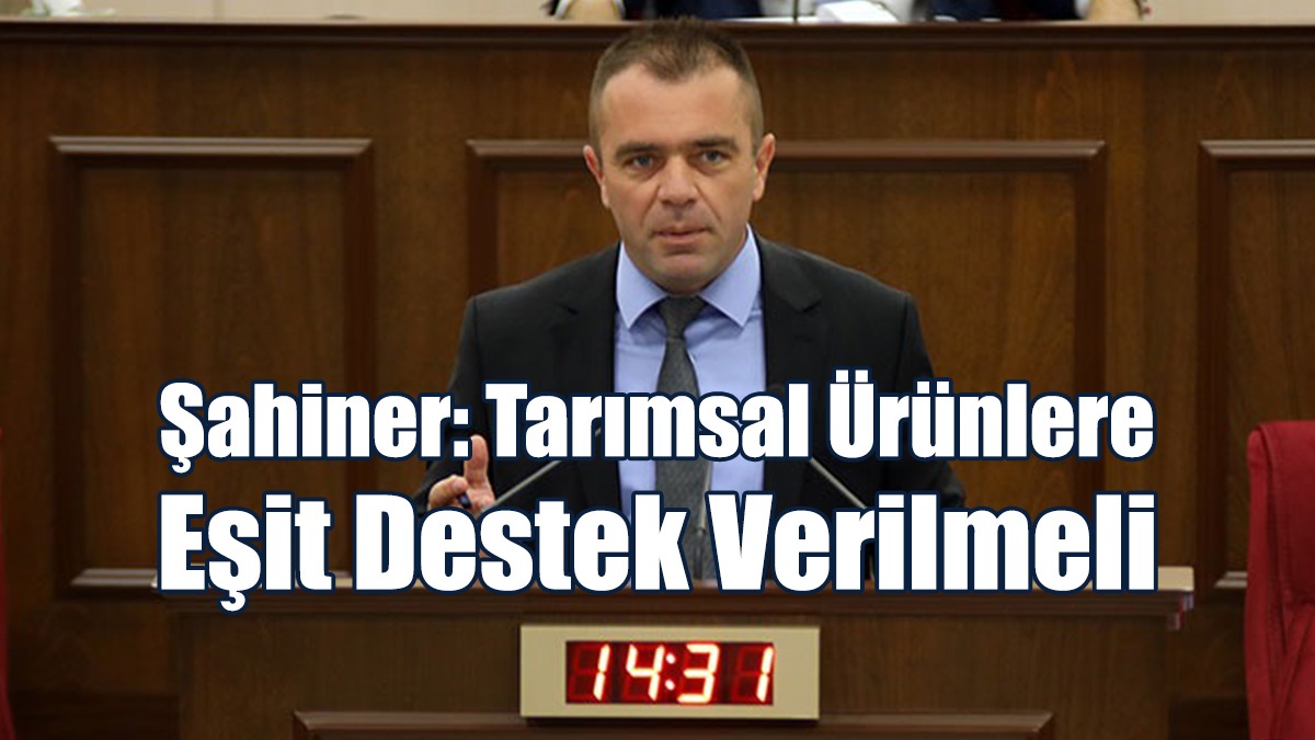 Şahiner: Tarımsal Ürünlere Eşit Destek Verilmeli