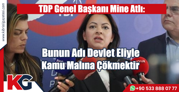 TDP Genel Başkanı Mine Atlı: Bunun Adı Devlet Eliyle Kamu Malına Çökmektir