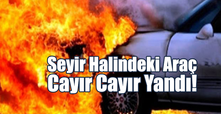 Seyir Halindeyken Alev Alan Araç Tamamen Yandı!