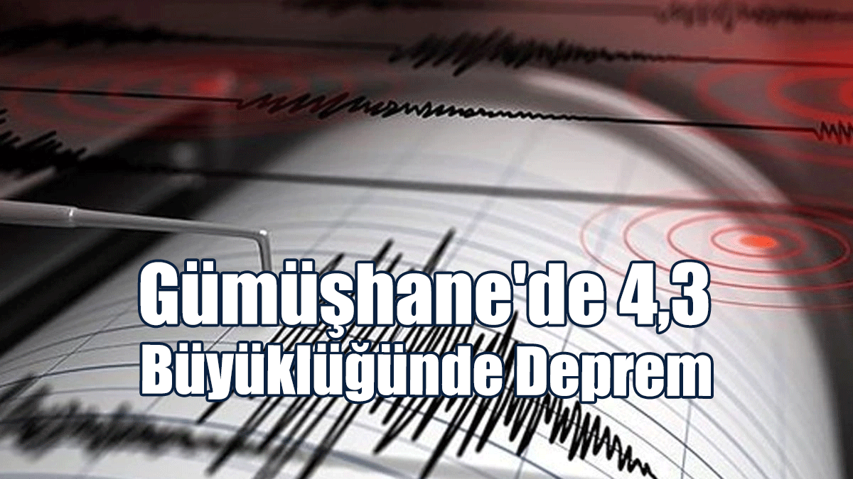 Gümüşhane'de 4,3 Büyüklüğünde Deprem