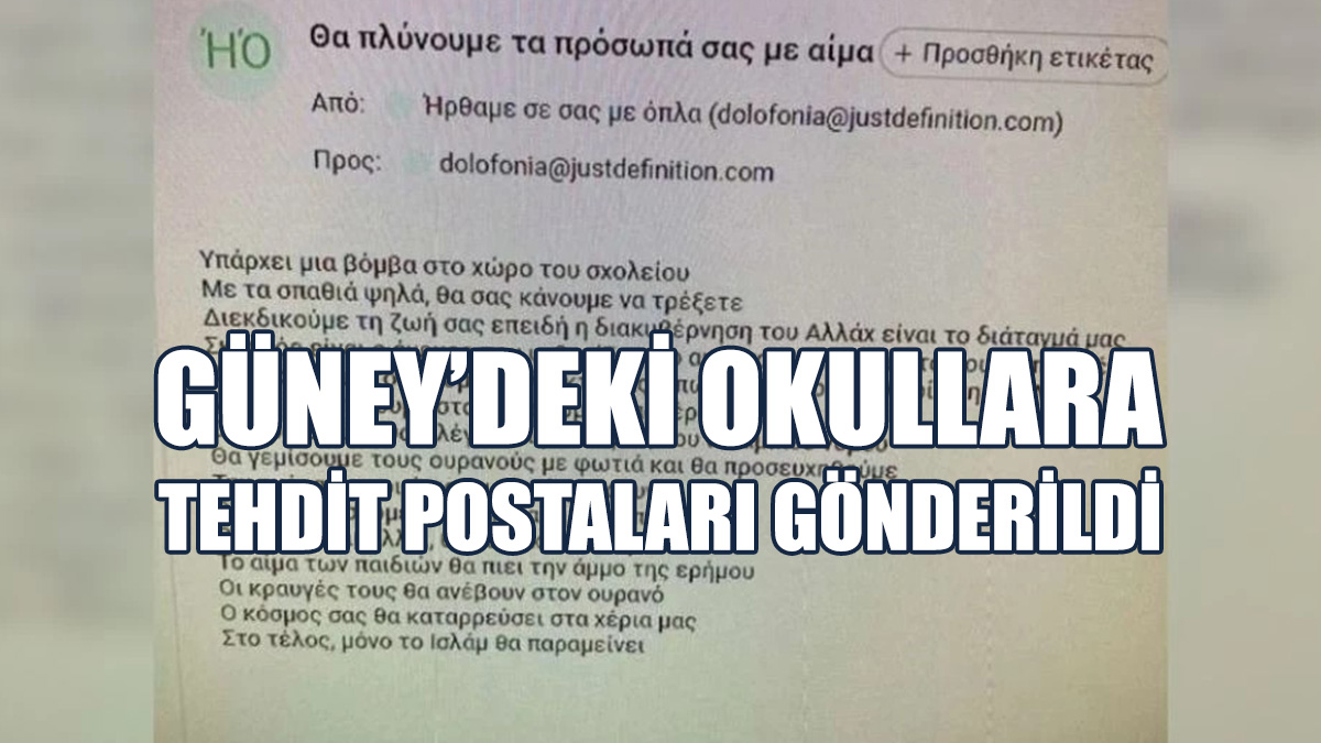 Güney’deki Okullara Tehdit Postaları Gönderildi