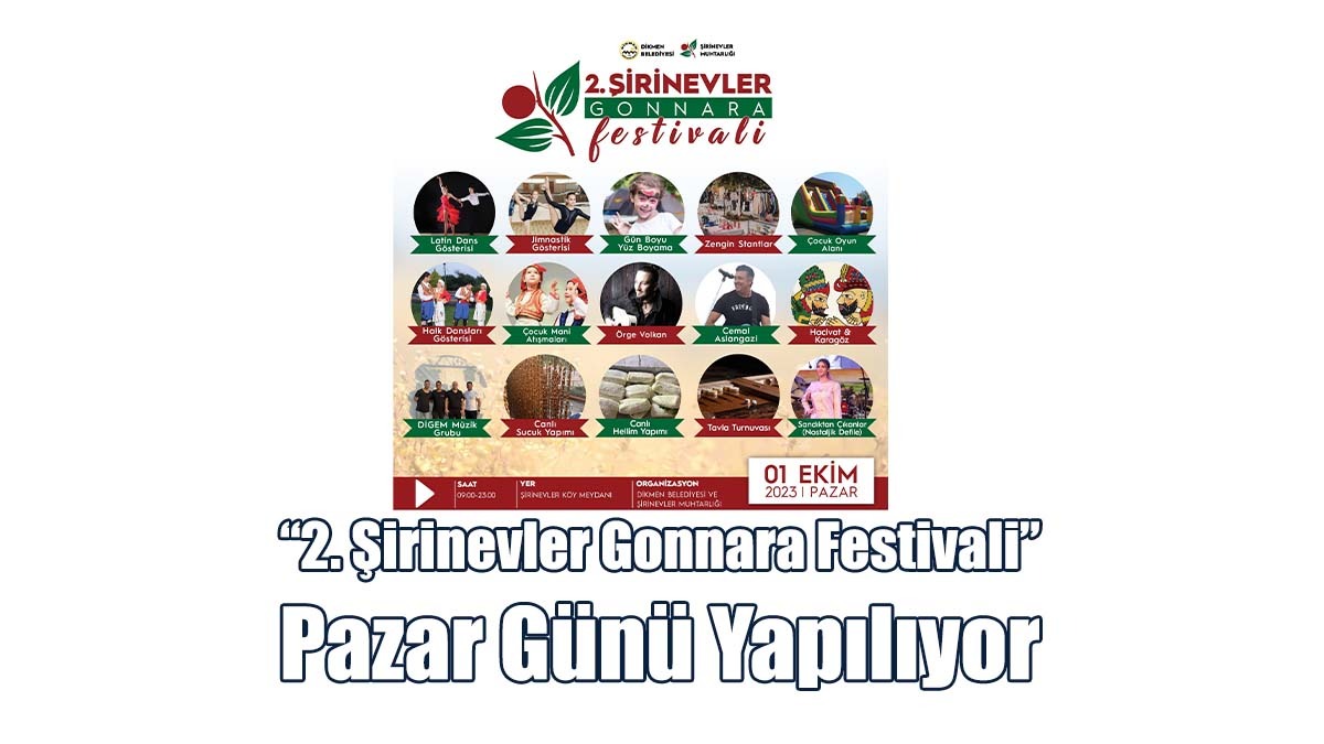 “2. Şirinevler Gonnara Festivali” Pazar Günü Yapılıyor