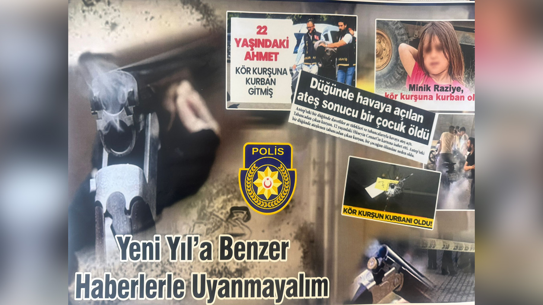 Yeni yılda havaya ateş açılmaması için Güzelyurt’a uyarıcı afişler asıldı