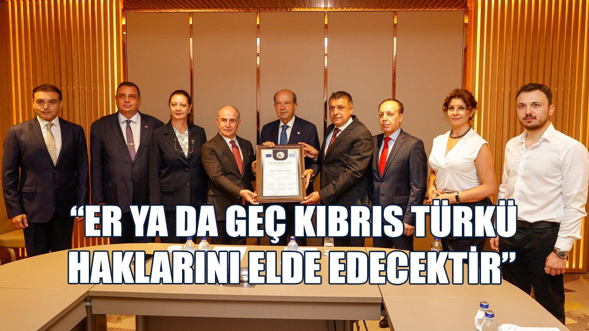 Ersin Tatar’a “Onursal Başkanlık” Sertifikası Verildi