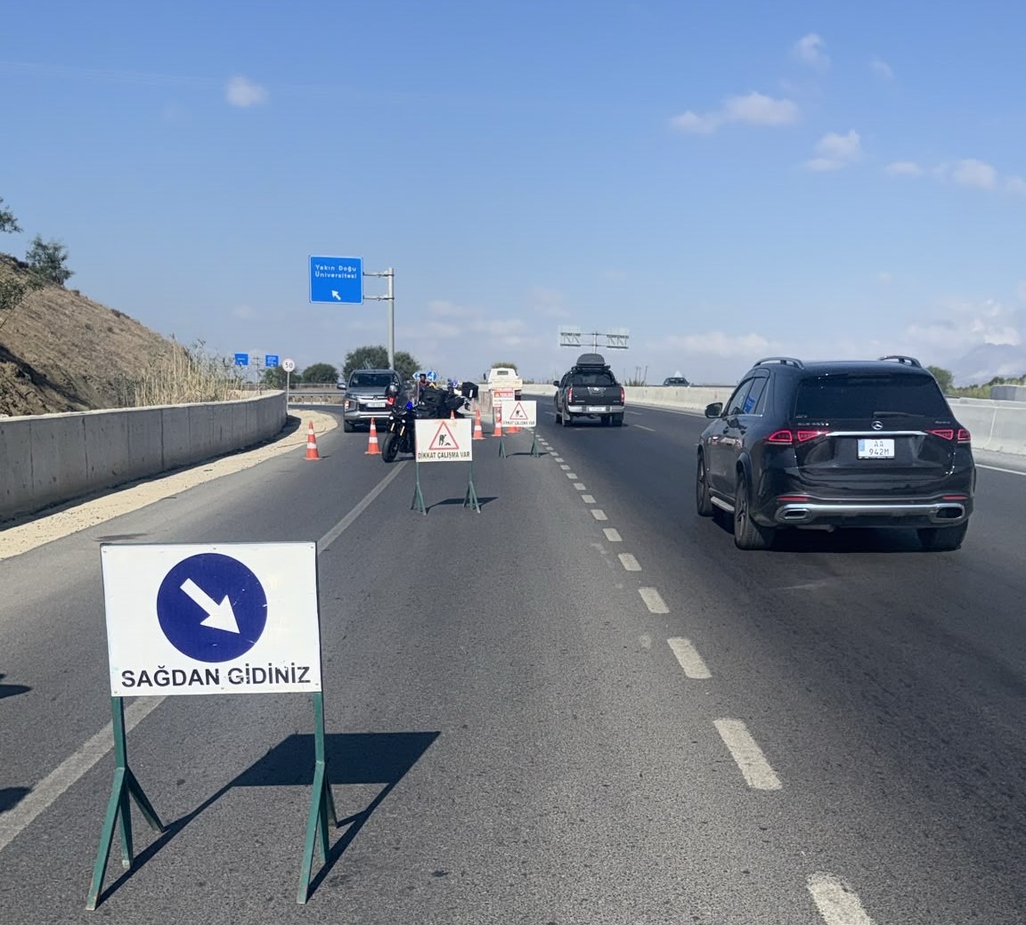 Lefkoşa Kuzey Çevre Yolu'nun bir bölümü trafiğe kapatıldı