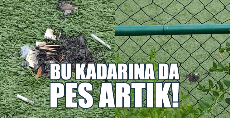 Halı Sahanın Çim Zemininde Ateş Yaktılar!