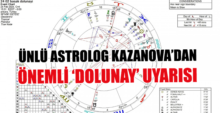 Ünlü Astrolog Kazanova’dan Önemli ‘Dolunay’ Uyarısı