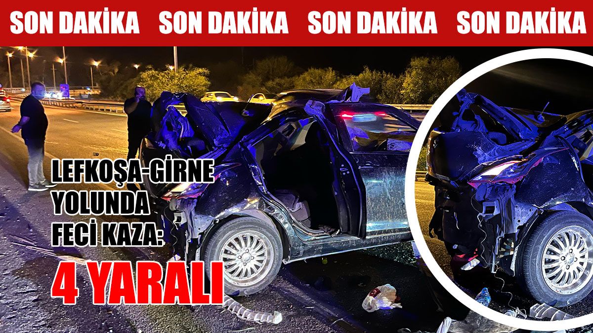 Lefkoşa-Girne Anayolunda Feci Kaza: 4 Yaralı