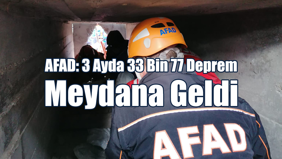 AFAD: 3 Ayda 33 Bin 77 Deprem Meydana Geldi