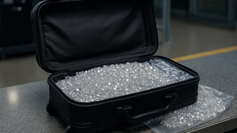 Yolcunun el bagajının içinden 11 bin elmas çıktı!