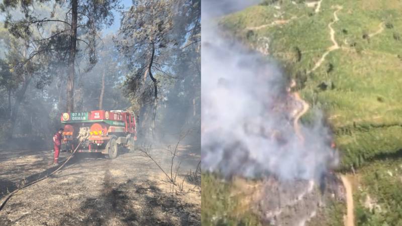 Antalya'da iki bölgede orman yangını: Müdahale ediyor