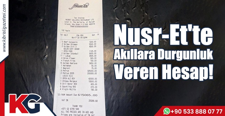 Nusr-Et'te Akıllara Durgunluk Veren Hesap!