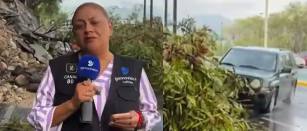 Canlı yayın bir anda kabusa döndü! Muhabir ve kameraman aracın altında kaldı