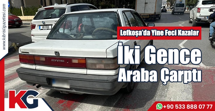 Lefkoşa'da 2 Kaza, 2 Yaya Yaralı